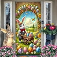 thumbnail image 6 of Kezqiaxn Easter Door Cover Decorations Easter Door Cover Hanging Cloth Easter Banner Background Fabric Holiday Party Layout Scene Backgrounds Easter Eggs Front Door Decoration, 6 of 6
