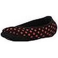 thumbnail image 3 of Nufoot Ballerines Pantoufles pour Femmes, Pantoufles de Voyage, Chaussettes de Yoga, Chaussures d'Intérieur, Noir avec Pois Rouges, Grand, 3 of 4