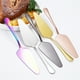 thumbnail image 5 of Cortadores de pastel de acero inoxidable, cortadores de rebanadas de pastel, espátulas, servidores para cortar pasteles, servidores para pizza y postres, cuchillos para fiestas de bodas con bordes den, 5 of 9