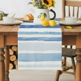 thumbnail image 5 of Blue Stripes Table Runner, Abstract Watercolor Gradient Blue White Stripes Washable Kitchen Table Runners Dress Scarves for Dining Table Decorations Party, 18x72in, 5 of 9