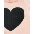 thumbnail image 6 of YEMAK Women's Pullover Sweater Long Sleeve Crewneck Heart Knitted Top Sweaters MK8236-P.BEIGE/BLACK-L, 6 of 10