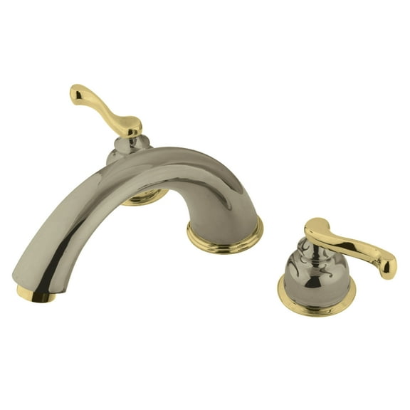 Kingston Brass KS8369FL Royale Two-Handle Deck Mount Roman Tub Faucet, Brushed Nickel/Polished Brass