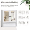 thumbnail image 5 of S&W Wall Mounted Bathroom Cabinet Medicine Cabinet with Double Mirror Doors - White, 5 of 6