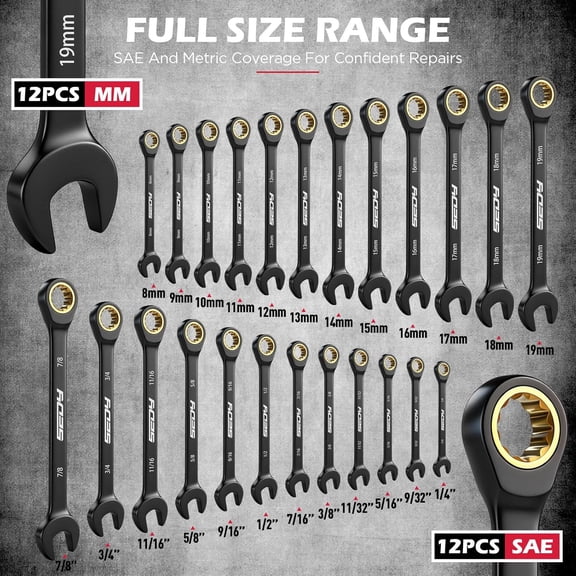 Premium 24-Piece Ratcheting Wrench Set