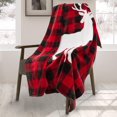 thumbnail image 2 of Safdie & Co. Throw Knit Flannel Red Deer, 2 of 2