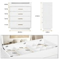Oumilen 5 Drawer Wood Lift Top Dresser with Inside Mirror, White