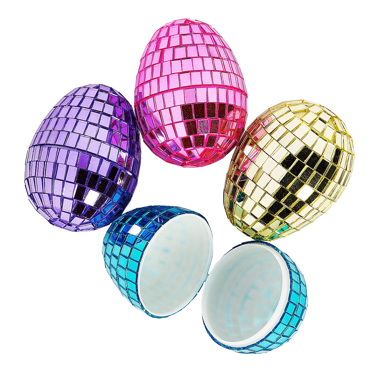 2 1/4" Disco Plastic Easter Eggs 12 Pieces