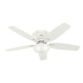 thumbnail image 2 of Hunter 52 inch Indoor Ceiling Fan with LED Light - White Ceiling Fan with Pull Chain, For Bedroom, Living Room, or Kitchen, Low Profile Mount, No Remote, 5 Blades - Kenbridge 53378, Fresh White, 2 of 16