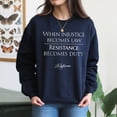 thumbnail image 4 of EcoLoom When Injustice Becomes Law Resistance Becomes Duty Long Sleeve Unisex Midweight Crewneck Sweatshirt, 4 of 4
