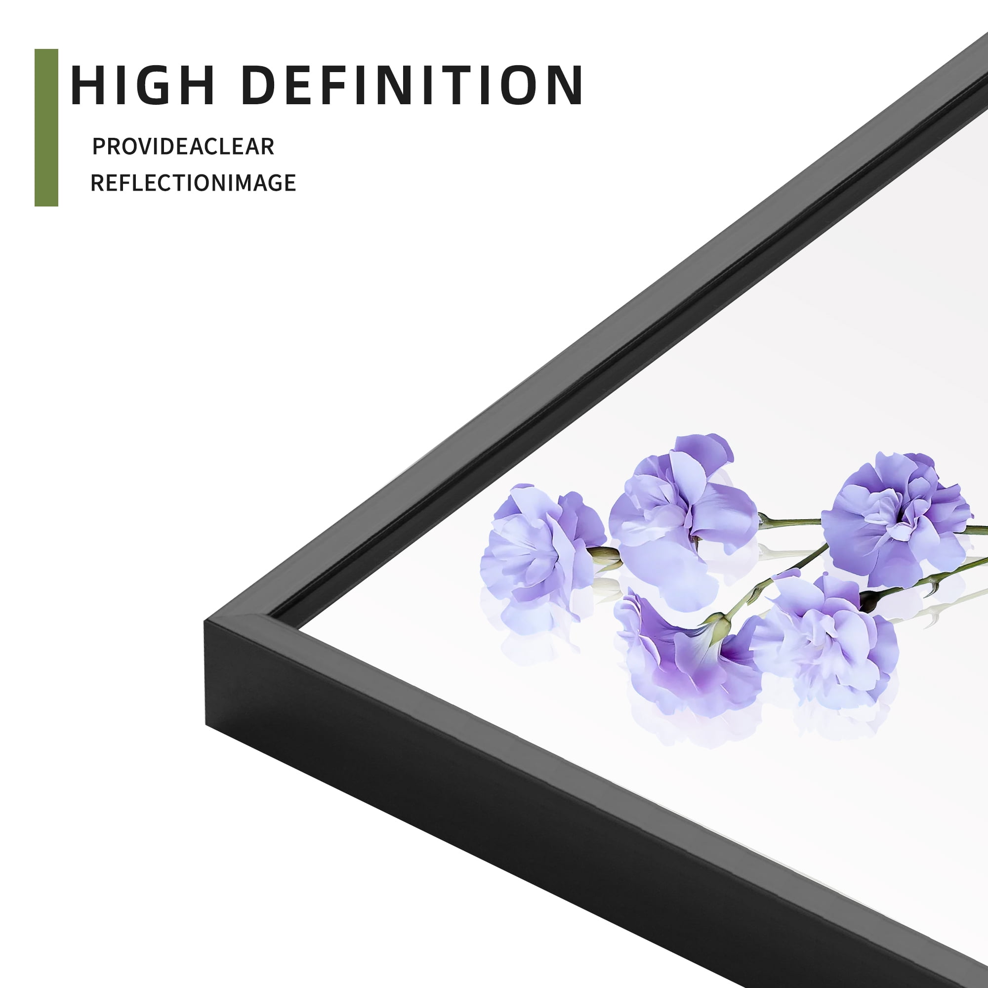 MAYEERTY 71"×34" Black Aluminum Slim-Frame Rectangular Full-Length Mirror No Stand, Sleek Design for Bedroom