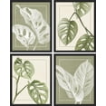 thumbnail image 3 of PixonSign Framed Wall Art, Tropical Monstera Sage Green Leaf Posters, Set of 4 Emerald Plant Wall Decor Prints, Nature Wilderness Wall Décor Fine Artwork for Living Room, Bedroom - 12"x16" Black, 3 of 5