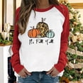 thumbnail image 2 of Penkiiy Chandail en Molleton pour Femmes C'est l'Automne Col Rond Imprimé Chandail Manches Longues Blouse Rouge Y2K Vêtements, 2 of 4