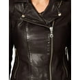 thumbnail image 3 of Noora Women's Classic Leather jacket Biker Style Leather Jacket ST0304, 3 of 4