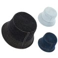 thumbnail image 4 of Yuelianxi Bucket Hat for Women Men Summer Jean Bucket Cap Adjustable Sun Hats for Women Travel Outdoor Beach Light Blue, 4 of 9