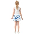 thumbnail image 4 of Girls' Skorts Elastic Waist Skorts with Inner Shorts Athletic Workout Shorts Skirts Blue Butterfly Pattern Medium, 4 of 9