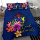 thumbnail image 3 of Juego de Ropa de Cama Polinesia - Islas Cook Juego de Funda Nórdica Floral con Foca Azul, 3 of 5