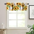 thumbnail image 3 of Retro Sunflower Kitchen Valance, Sunflower Blossoms On Vintage Newspaper Rustic Farmhouse Flower Print Blackout Short Window Curtain for Living Room Bedroom, 54x18in, 3 of 5