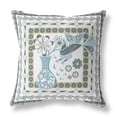 thumbnail image 3 of HomeRoots 481839 5 x 16 x 16 in. White & Blue Bird Blown Seam Abstract Indoor & Outdoor Throw Pillow, 3 of 5