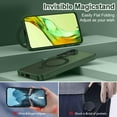 thumbnail image 3 of CASEFIV for Samsung Galaxy S24 Plus Case,with Magnetic Invisible Stand [Military Drop Protection] [Compatible with MagSafe] Shockproof Slim Translucent Anti-Slip,Green, 3 of 8