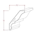 thumbnail image 2 of EWCR18 Crown 7/8" x 4-1/2" Unfinished 3-1/2" High x 2-3/4" Deep, 2 of 5