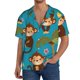 thumbnail image 1 of Balery Monkeys Swinging from Palms Camisa Casual de Manga Corta con Botones para Hombre, Texturizada, Estilo Cubano, para Playa, Verano-Medium, 1 of 5