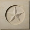 3 1/2"W x 3 1/2"H x 5/8"P Austin Star Rosette, Rubberwood