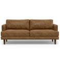 thumbnail image 5 of Simpli Home Livingston 76 inch Wide Mid-Century Modern Sofa in Caramel Brown Top Grain Genuine Leather, 5 of 12