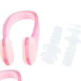 thumbnail image 4 of 2 Pcs Swim Swimming Clear Pink Nose Clip Flexible Earplugs Clear Set, 4 of 6