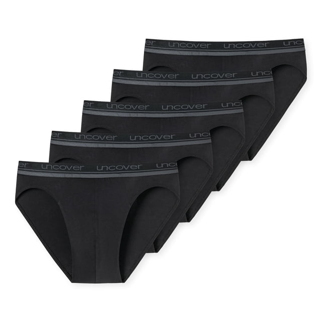 UNCOVER by SCHIESSER Calzoncillos para hombre, paquete de 5 - Calzoncillos riñoneros, tejido jersey sencillo, color liso Negro 2XL (XX-Large)