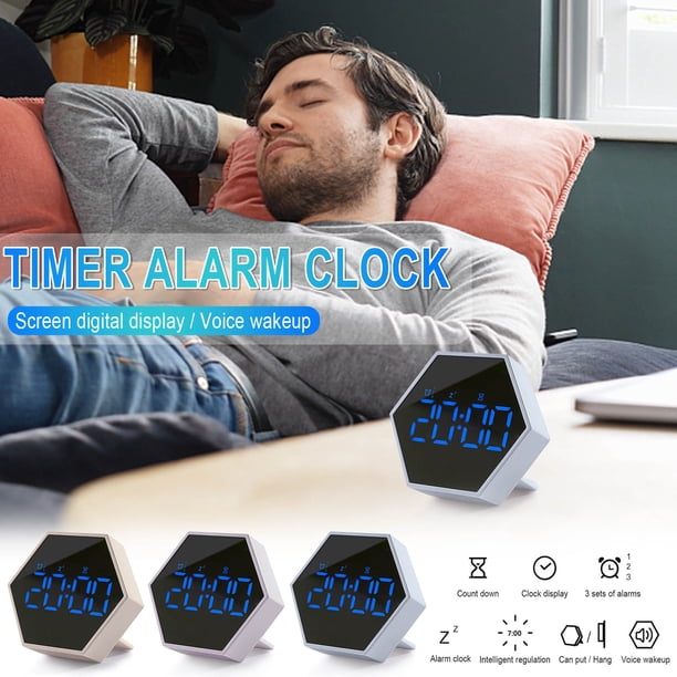 Fiudx Reloj Despertador con Temporizador, Pantalla Led, Temporizador de Cuenta Regresiva Personalizado, Función de Alarma Multiconfiguración, Diseño de Ahorro de Energía, Ideal para Casa, Oficina y C