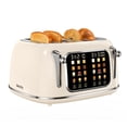 thumbnail image 4 of Mecity 4-Slice Touchscreen Toaster, Retro Stainless Steel Wide Slots Toaster, 6 Browning Settings, Large Digital Display, 120V 1650W, Cream Color, 4 of 7