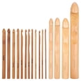 thumbnail image 1 of 16Pcs Crochet Hook Set Wooden Bamboo Cylindrical Knitting Needle Weaving Tools, 1 of 14