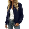 thumbnail image 7 of QQNHM Waterproof Bomber Jacket For Women Full Zip Long Sleeve Windbreaker Coat Fall Casual Outerwear, 7 of 7