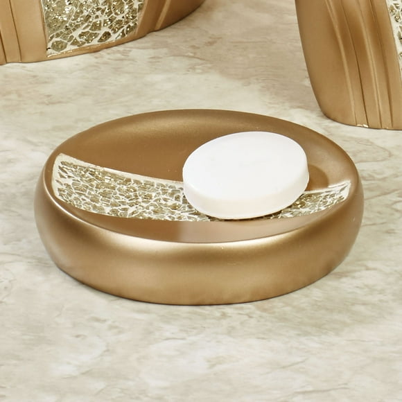 Glamour Resin Soap Dish with Glass Mosaic Champagne Gold Soap Dish