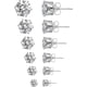 thumbnail image 1 of Juego de 6 pares de aretes de acero inoxidable 316L con circonita cúbica transparente para mujeres y hombres de 3 a 8 mm, 1 of 5
