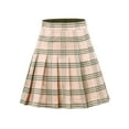 thumbnail image 1 of A2Y Women's Check Plaid Print Zipper School Pleated Skirts Mauve S, 1 of 3