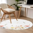 thumbnail image 4 of Round Rug 4Ft Washable Non-Slip, Spring Wildflowers Circle Area Rugs for Living Room Bedroom, Watercolor Rustic Flowers Floral Leaves Indoor Floor Mats Carpet Runner for Home Decor Aesthetic, 4 of 8