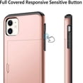thumbnail image 4 of for iPhone 11 Case with Card Holder, Heavy Duty iPhone 11 Wallet Case Dual Layer Hybrid iPhone 11 Phone Case Shockproof Anti Scratch Soft Rubber Bumper Case for iPhone 11 6.1 inch Rose Gold, 4 of 14