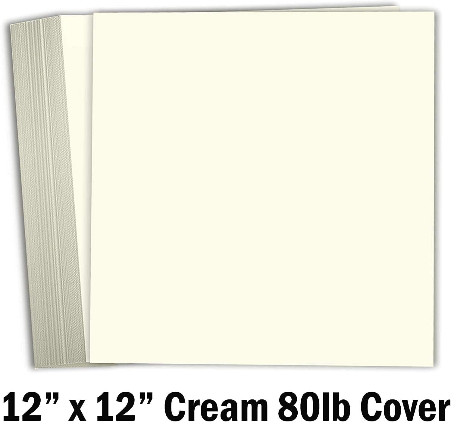Hamilco Card Stock Scrapbook Paper 12x12 Cream Colored Cardstock 80lb Cover  50 Pack