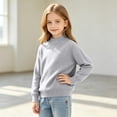 thumbnail image 4 of Lmnyox Sweaters for Kids Loose Solid Color Mock Neck Long Sleeve Knit Pullover Classic Winter Warm Sweaters, 4 of 9