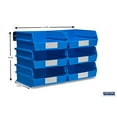 thumbnail image 2 of Triton Products® LocBin 8-Piece Wall Storage Unit with 10-7/8"L x 11"W x 5"H Interlocking Poly Bins, 6ct, Wall Mount Rails 8-3/4"L with Hardware, 2pk, 2 of 7
