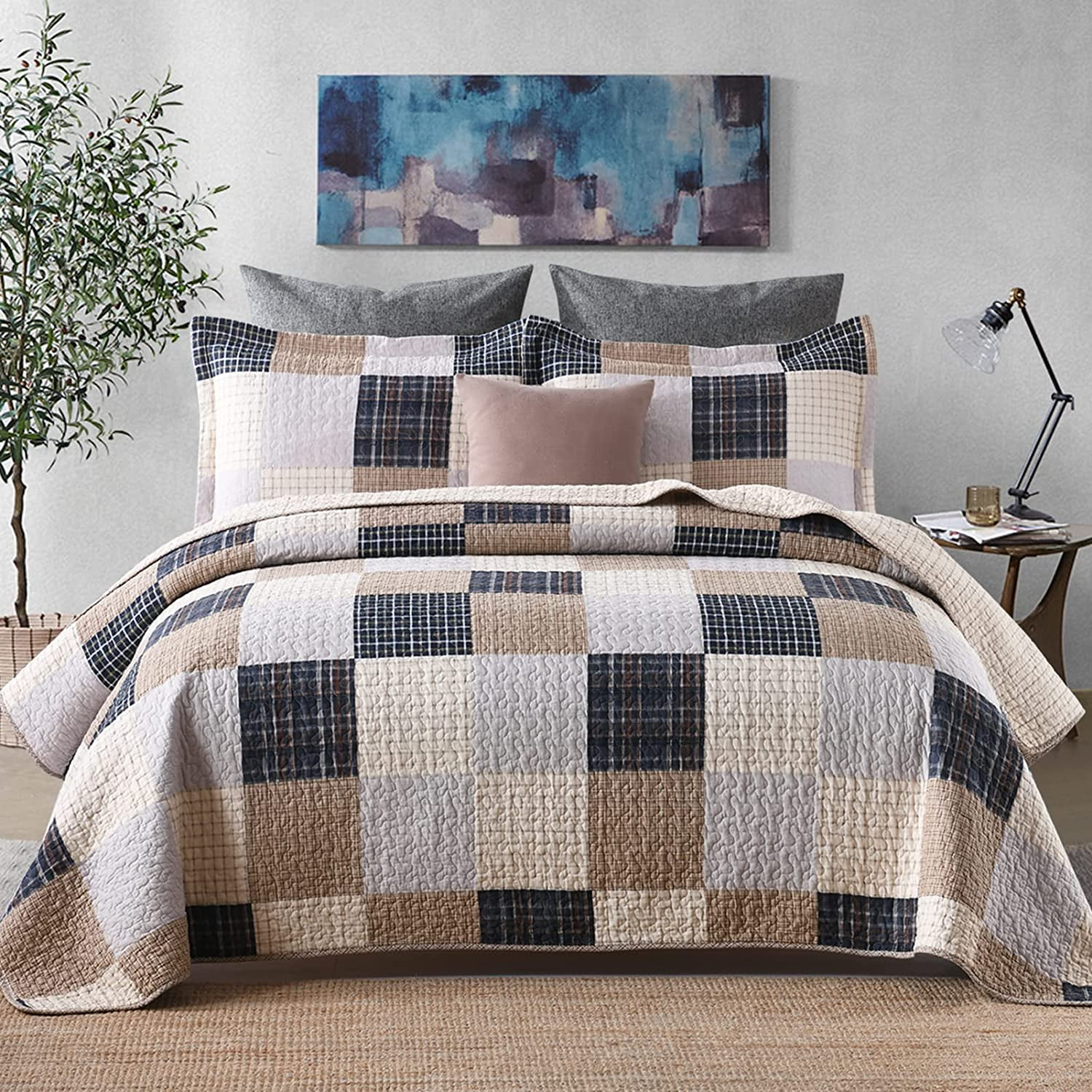 Quilt Queen Size 100 Cotton Queen Size Quilt Brown Queen Quilt