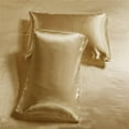 thumbnail image 2 of DBOZE 3 Pieces Satin Duvet Cover With Zipper Closure Bedding Sets 1800 Series Luxury Rich Silk Silky Super Soft Solid Color Reversible Honeymoon Wrinkle Free (Queen, Gold), 2 of 5