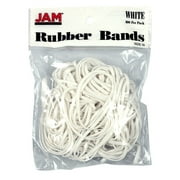 JAM Paper & Envelope Colorful Rubber Bands, Size 33, White Rubber bands, 100/Pack