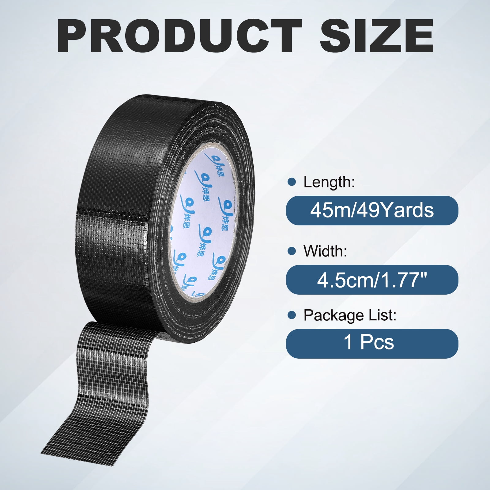 Uxcell Duct Tape (1.77 Inch x 49 Yards, Black) Heavy Duty Industrial Duct Tape Easy Use Strong Adhesive No Residue, for Repairs Crafts Projects Home Improvement