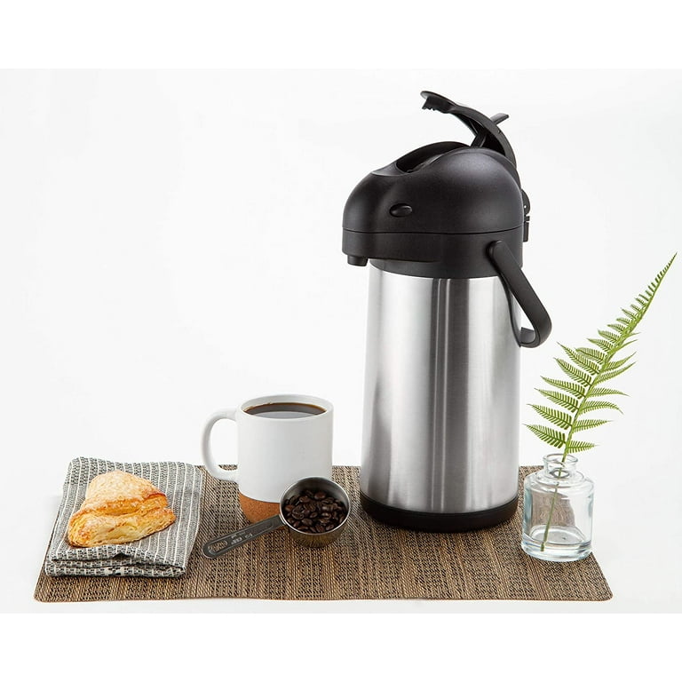 2.2l Airpot Double Wall Insulated Fountain - Lever Action - Stainless Steel  Coffee Carafe - Pump