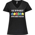 thumbnail image 3 of Inktastic Support Autism Awareness Women's Plus Size V-Neck T-Shirt, 3 of 5