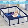 thumbnail image 6 of G TALECO GEAR Large Baby Playpen with Mat, Foldable Playpen for Babies and Toddlers, Portable Travel Play Yard, 50"x71", Blue, 6 of 6
