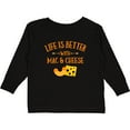 thumbnail image 3 of Inktastic Life's Better Mac & Cheese Boys or Girls Long Sleeve Toddler T-Shirt, 3 of 5