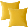 thumbnail image 1 of Purebryt Housse de Coussin en Velours (18"x18), 2 Paquets, Jaune, 1 of 5